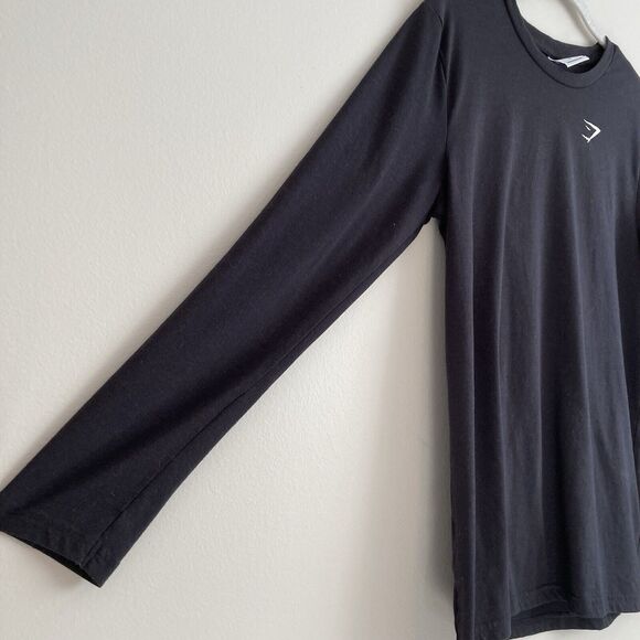 Gymshark Mens Black Long Sleeve Shirt Size Small Athletic Training Gym Active - Picture 4 of 7